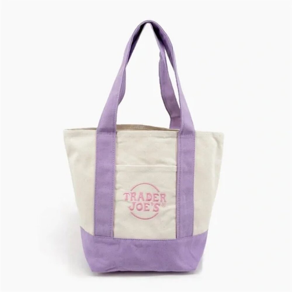 SUPER CUTE Trader Joe's Spring Limited Edition Mini Tote Bag - PURPLE!